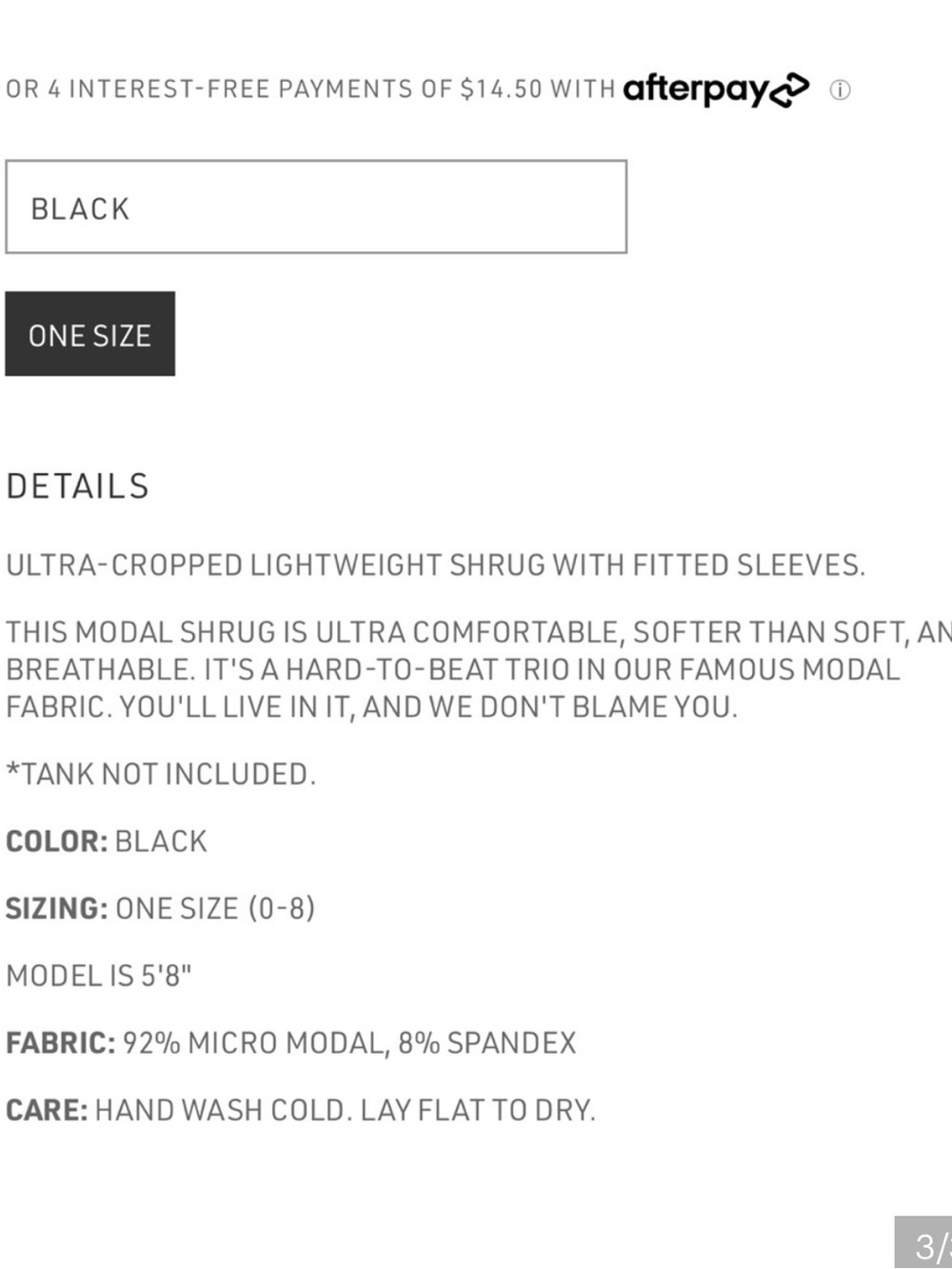 JOAH BROWN SHRUG BLACK OS - Picture 6 of 6